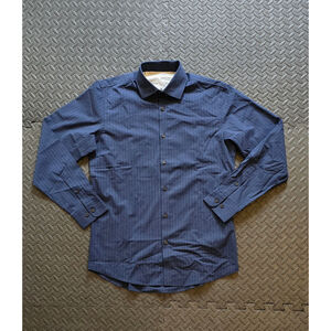 SELECTED / HOMME Advanced Shirt - Navy Stripe - Coolmax Easy Iron Stretch M